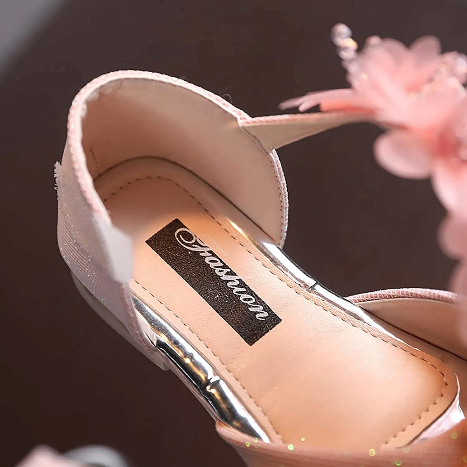 6 Year Old Girls Slippers Girls Rhinestone Flower Shoes Low Heel Flower Wedding Soccer Slide Sandal Girls