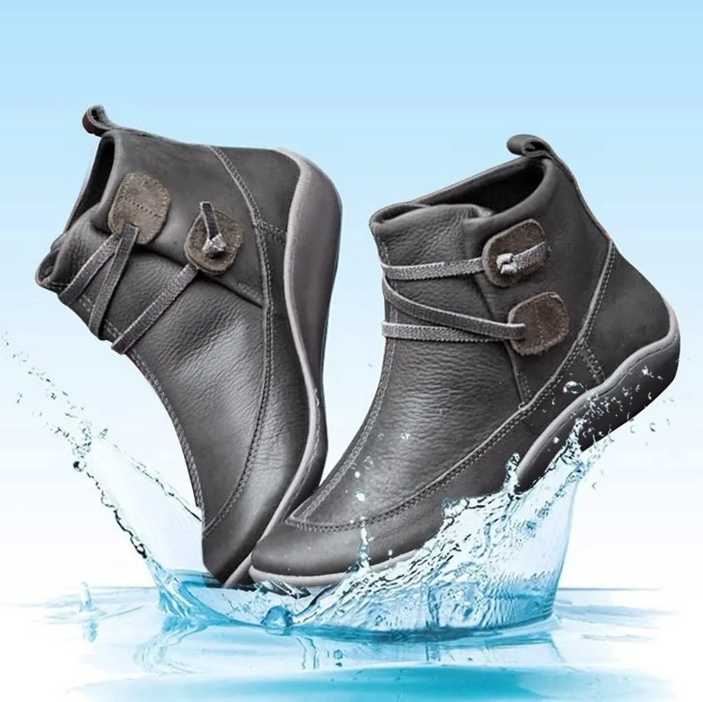 AMDBEL Ankle Boots For Women Dressy, Short Booties Zipper Platform Boots Round Toe Non-Slip Combat Womens Cowboy Ankle Boots