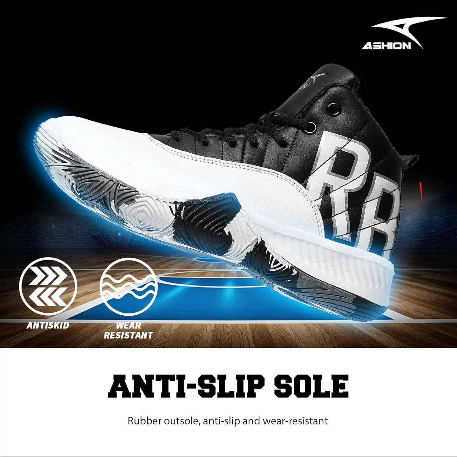 ASHION Unisex Kids Basketball Shoes Boys Air High Top Sneakers Girls Breathable Non-Slip Athletic Shoes Little Kid/Big Kid