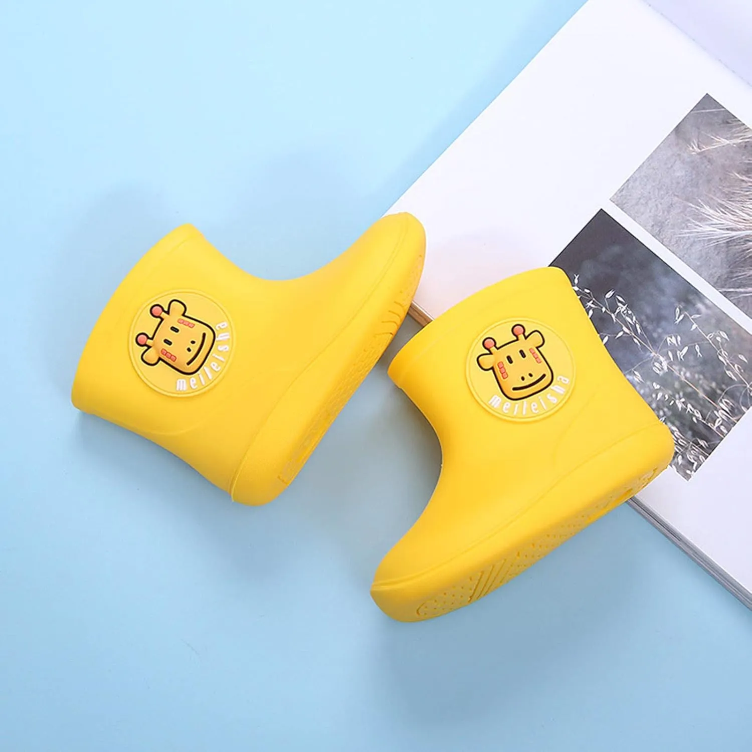 Baby Boys Girls Rain Shoes Boots Toddler Little Kid Cartoon Rubber Waterproof Rain Shoes Rain Boots