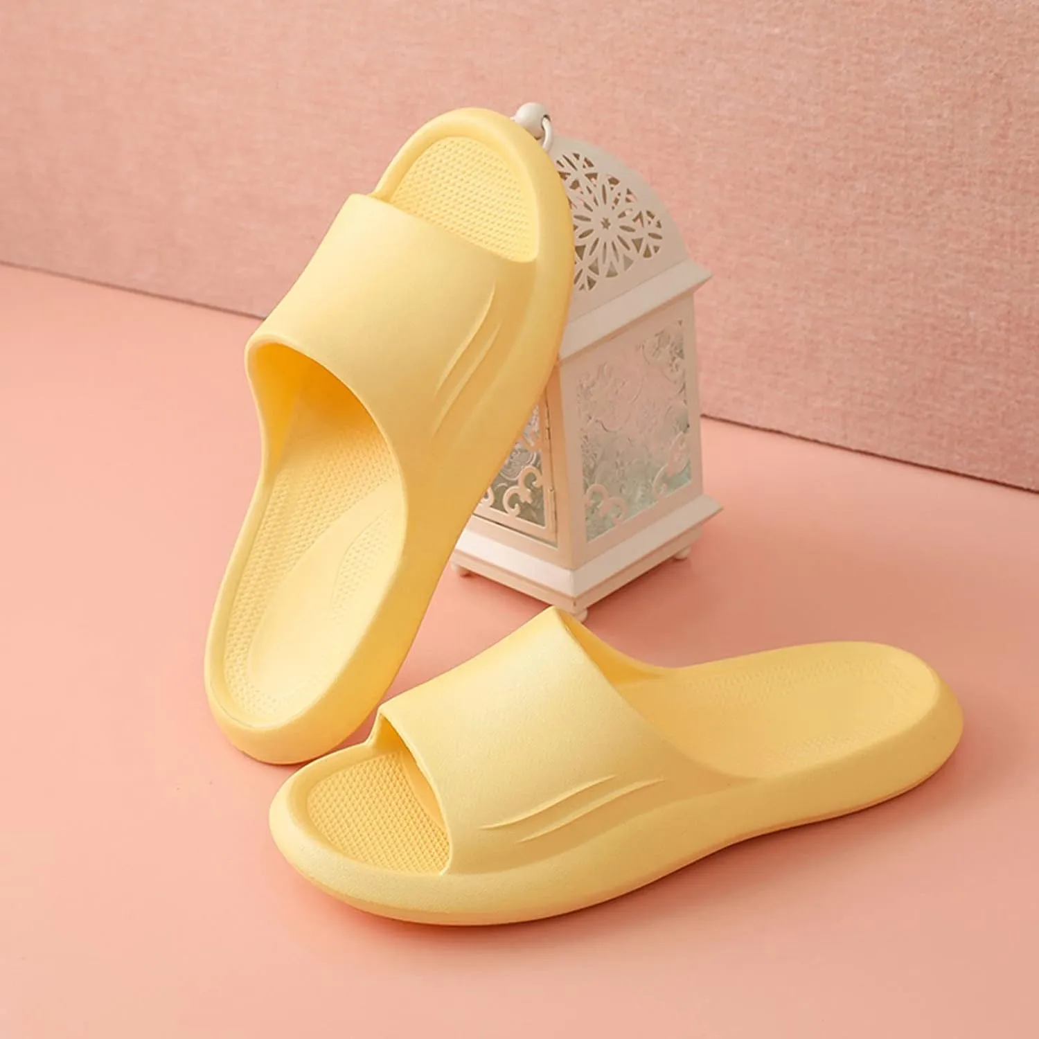 Bathroom Slipper Women and Men Cloud Slides Mens Showers Sandals Pillow Slippers Shower Slides Open Toe Soft Sole