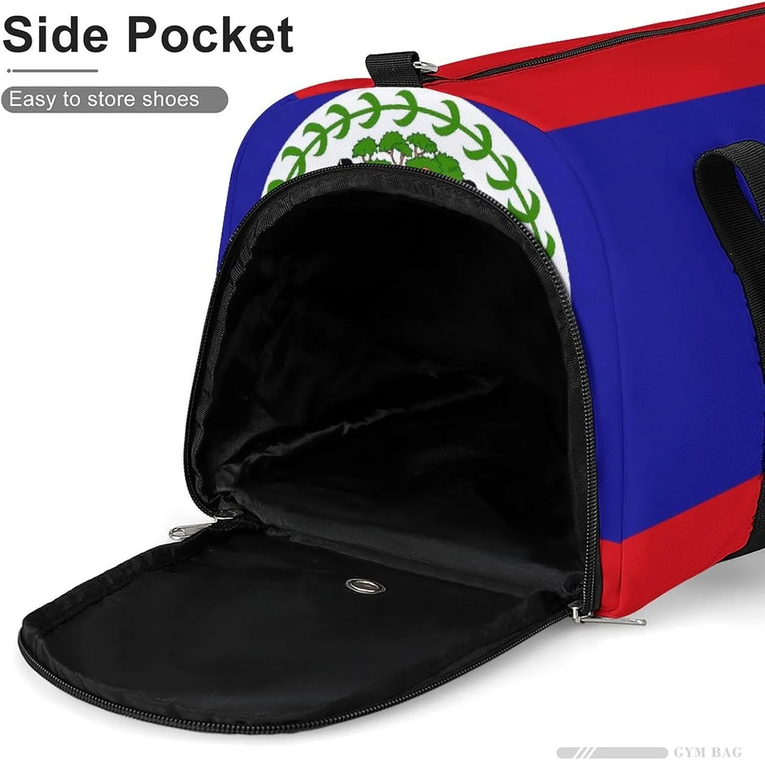 Belize Flag Gym Bag for Boys Girls with Shoe Compartment and Wet Pocket