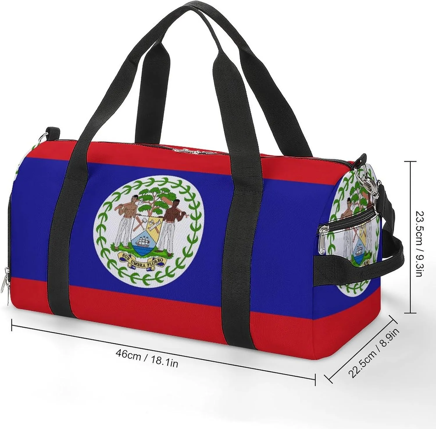 Belize Flag Gym Bag for Boys Girls with Shoe Compartment and Wet Pocket