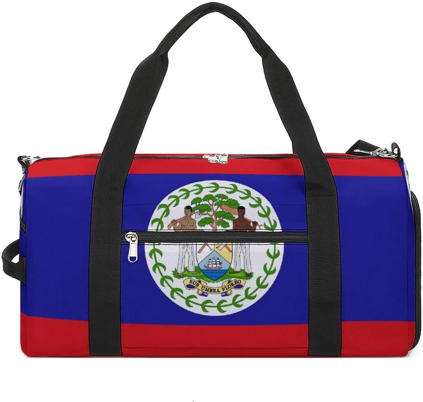 Belize Flag Gym Bag for Boys Girls with Shoe Compartment and Wet Pocket