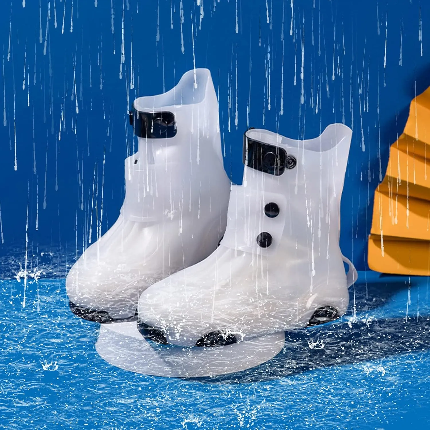 Children Cute Cartoon Fashion Non Slip Rain Boots Shoe Cover Rain Boots Soft Bottom Fashion Rain Boots for Junior