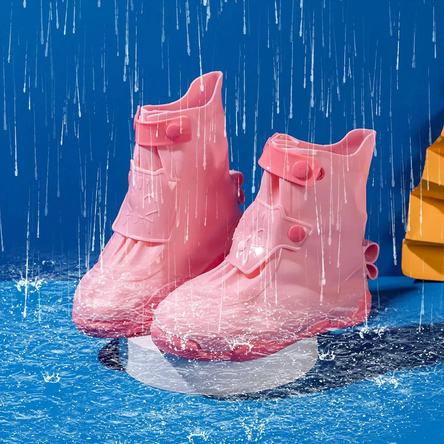 Children Cute Cartoon Fashion Non Slip Rain Boots Shoe Cover Rain Boots Soft Bottom Fashion Rain Boots for Junior