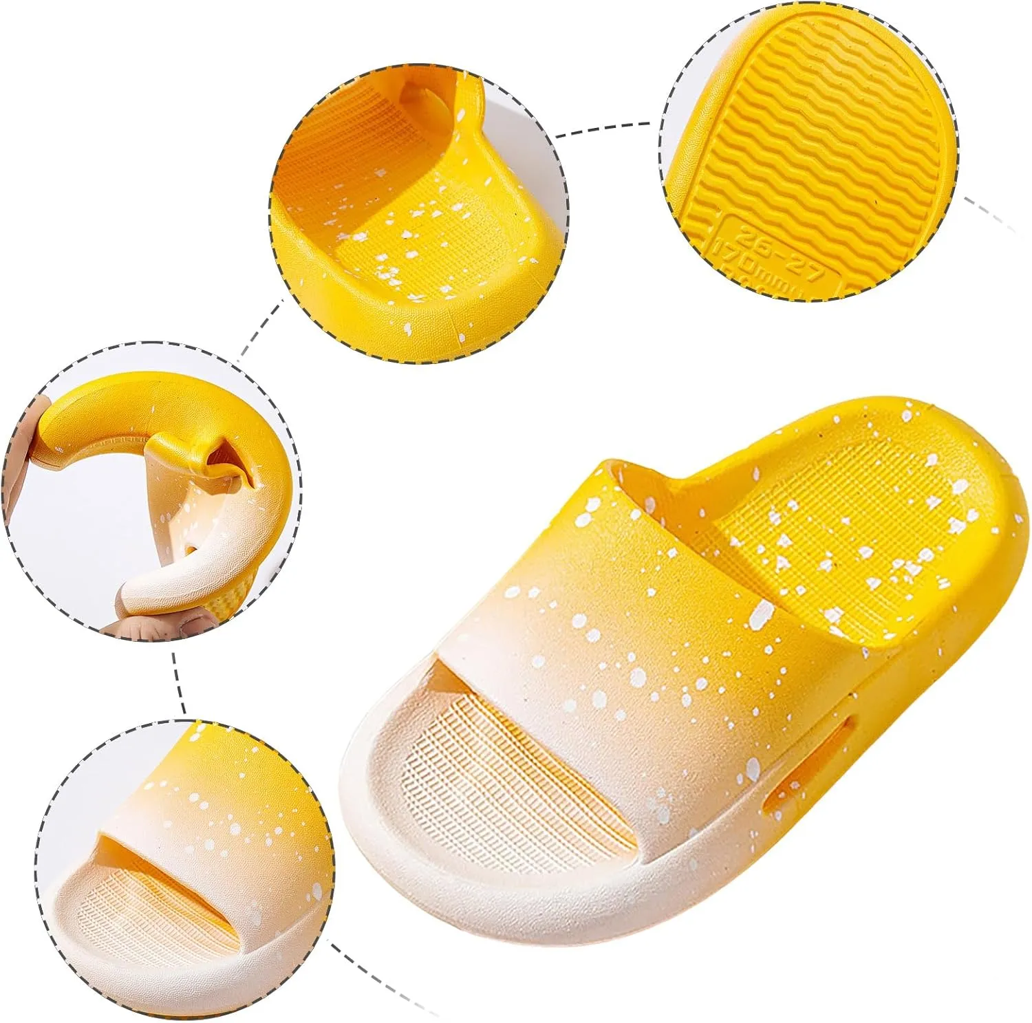 Cloud Slides for Kids Comfy Soft Cushioned Slides Fashion Gradient Color Cartoon Slippers Slip On Beach Slide