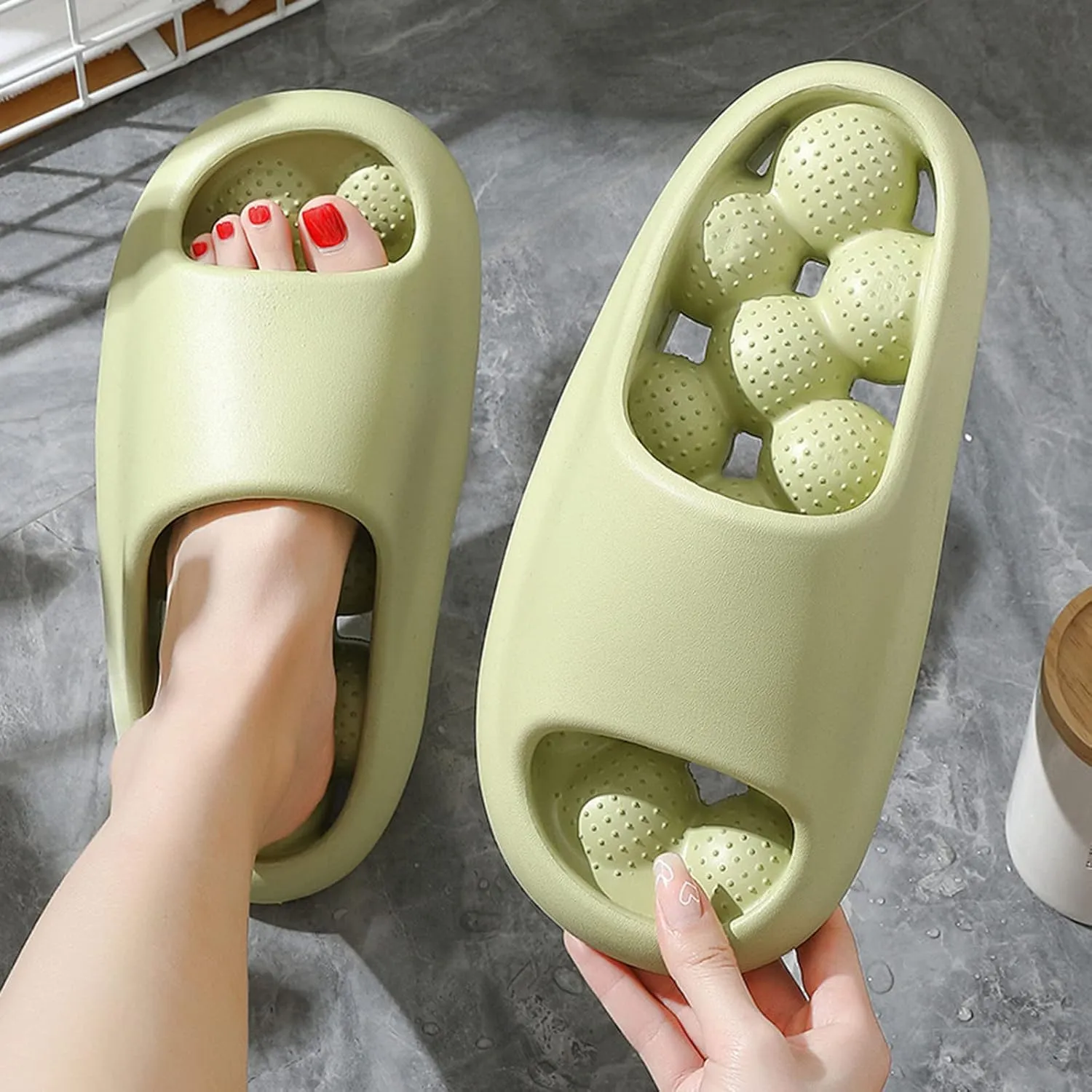 Cloud Slippers for Women Open Toe Shower Shoes Bathroom Sandals Open Toe Shower Shoes Shower Slides for Women