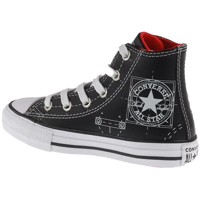 Converse Shoes Kids Chuck Taylor All Star Hi Black University Red White