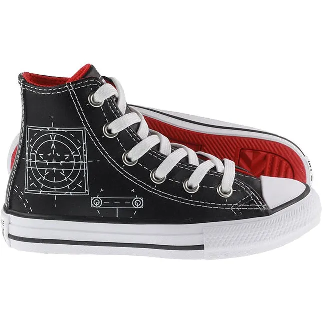Converse Shoes Kids Chuck Taylor All Star Hi Black University Red White