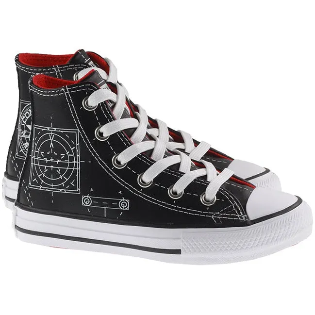 Converse Shoes Kids Chuck Taylor All Star Hi Black University Red White