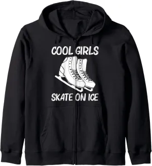 Cool Figure Skating For Girls Kid Spin Jump Ice Skate Skater Zip Hoodie