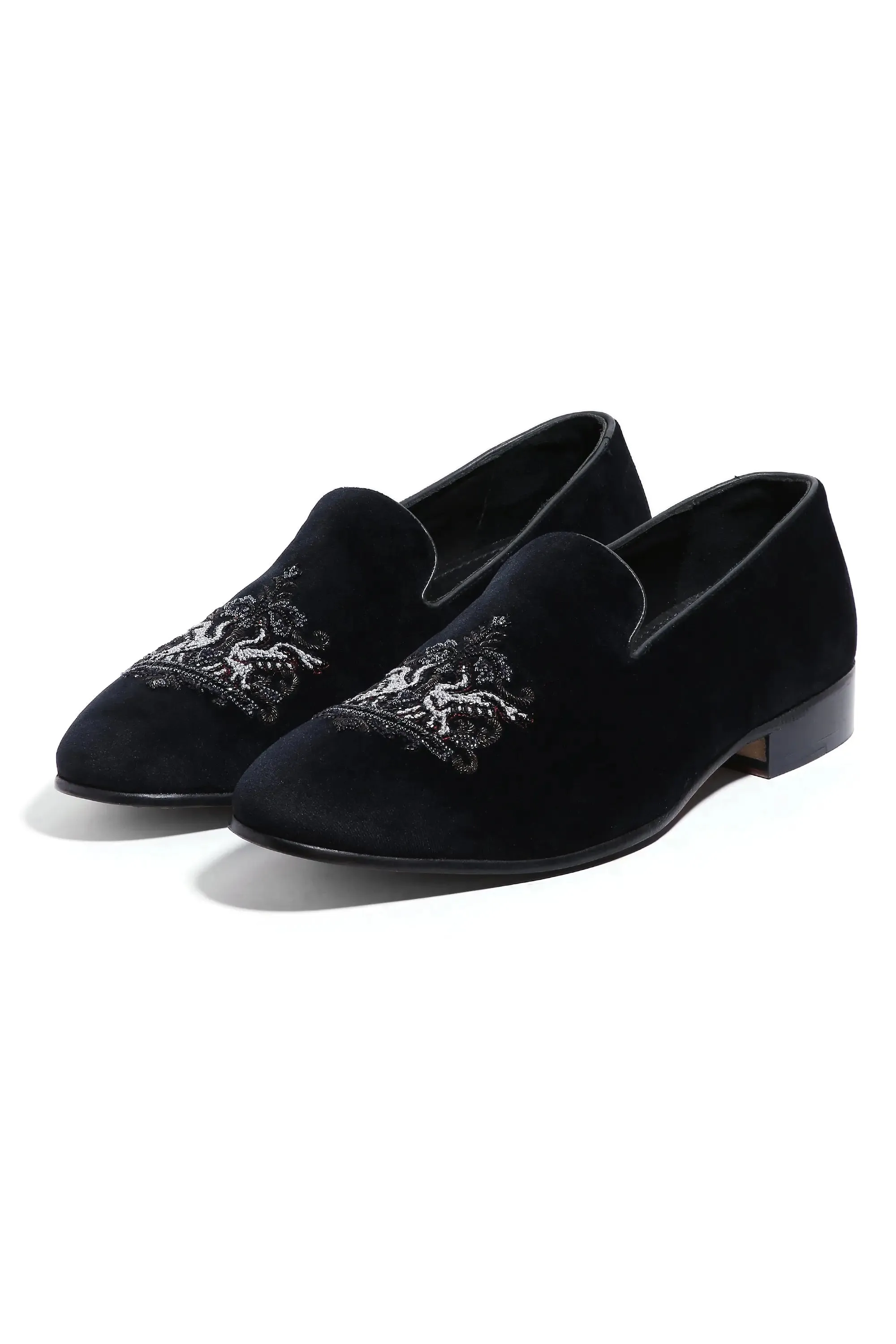 Crowned Swan Velvet Elegance Slip-Ons
