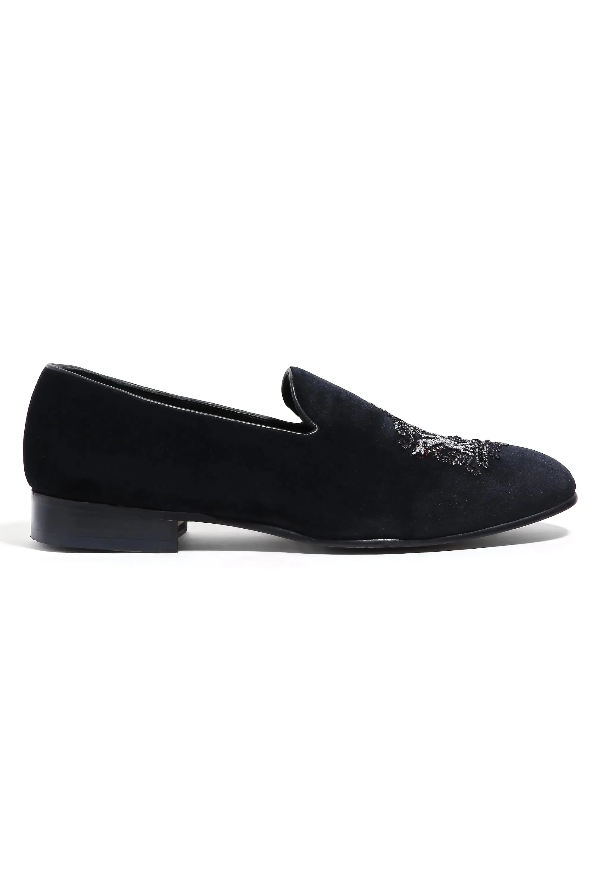 Crowned Swan Velvet Elegance Slip-Ons