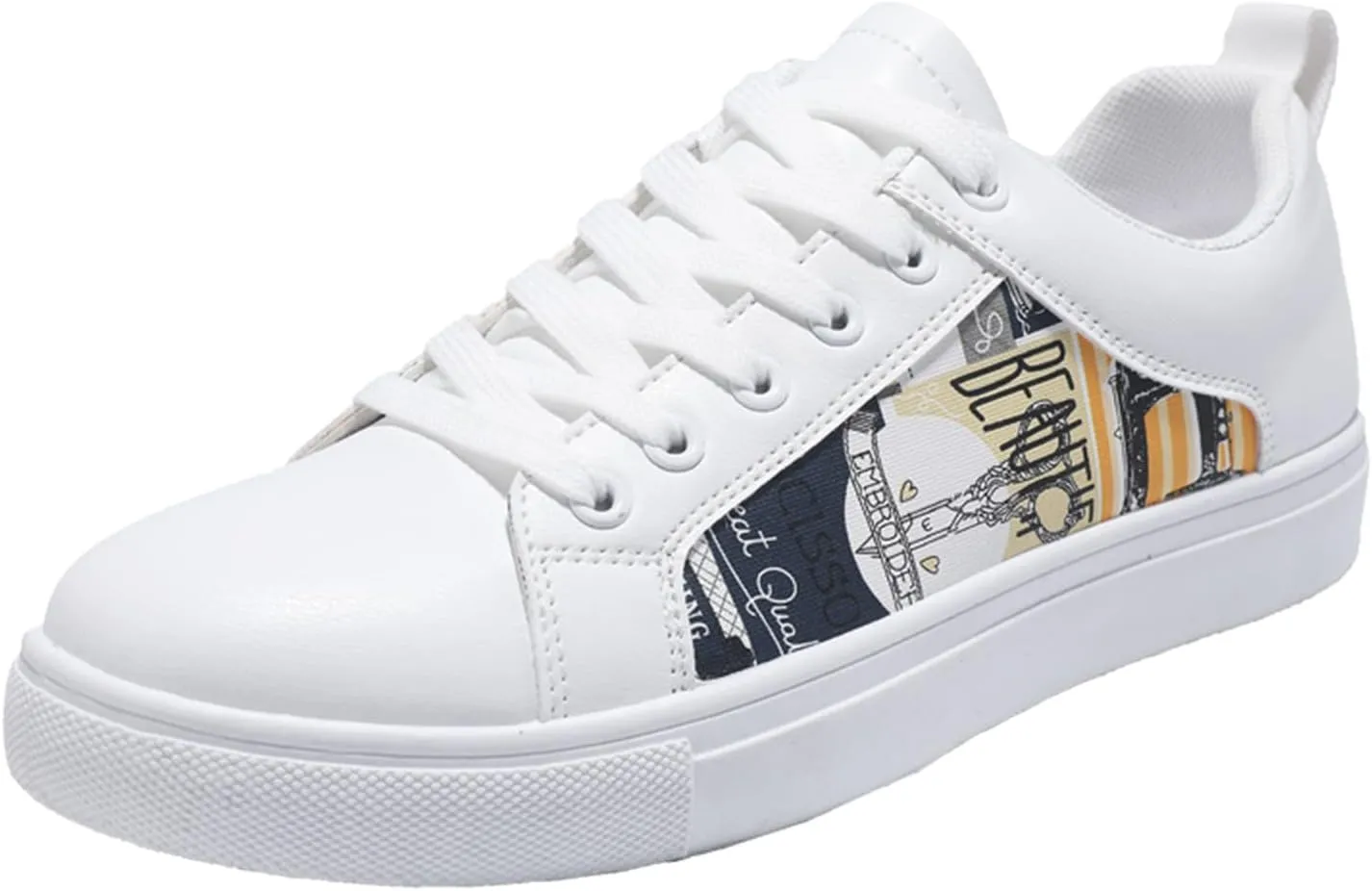 CsgrFagr Men Retro All Casual Shoes Small White Shoes Trendy Shoes Skate Shoe Dudes for Men Boots (Yellow, 9)