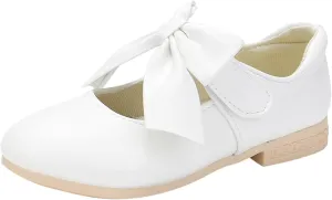 Cute Bowknot Girls Mary Jane Low Heel Dress Shoes Princess Elegant Flower Wedding Pary Ballet Pump Baptism Shoes