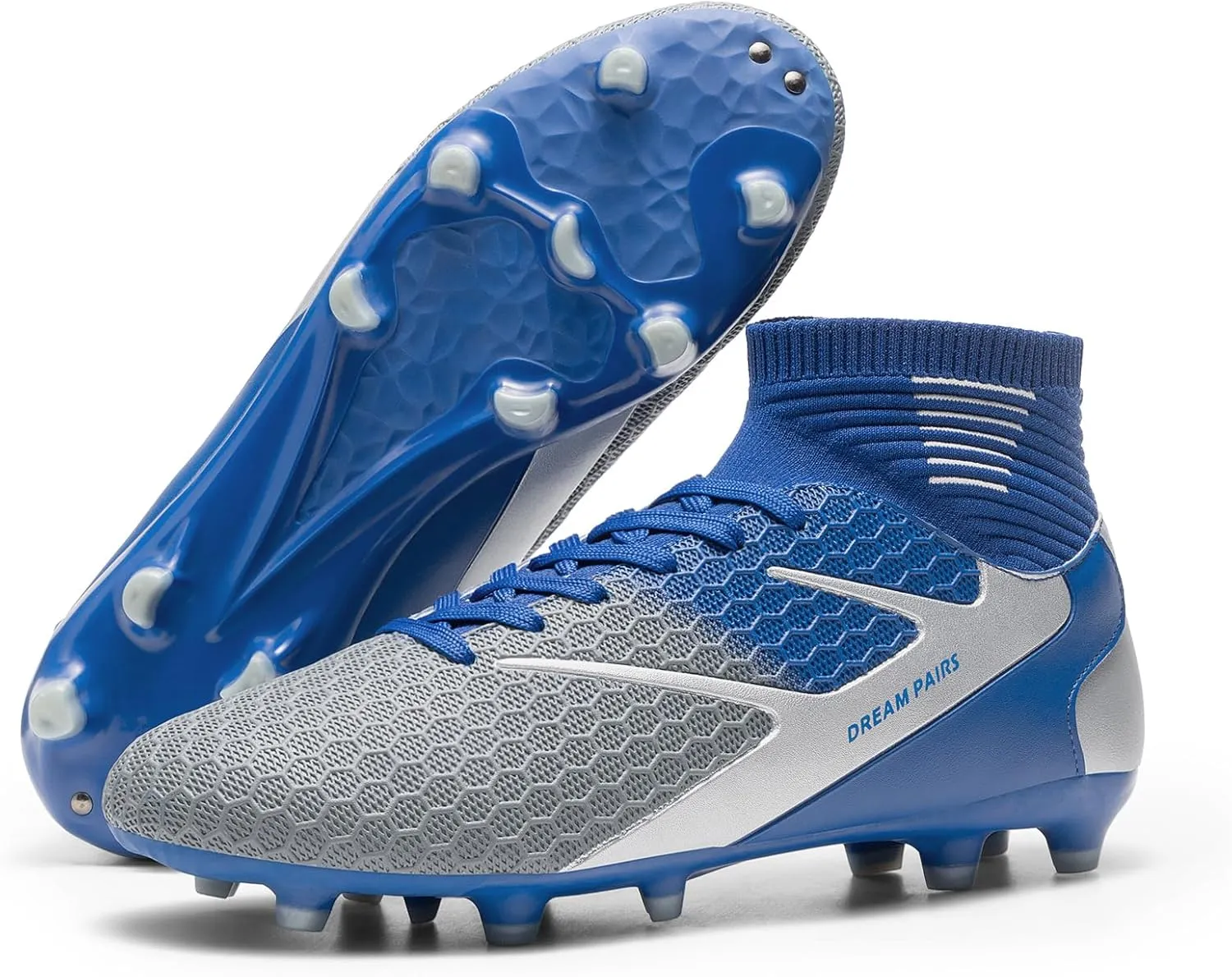 DREAM PAIRS Men's High-Tops Soccer Cleats Lace-Up Adult Football Shoes Lightweight Professional Athletic Training Soccer Shoes