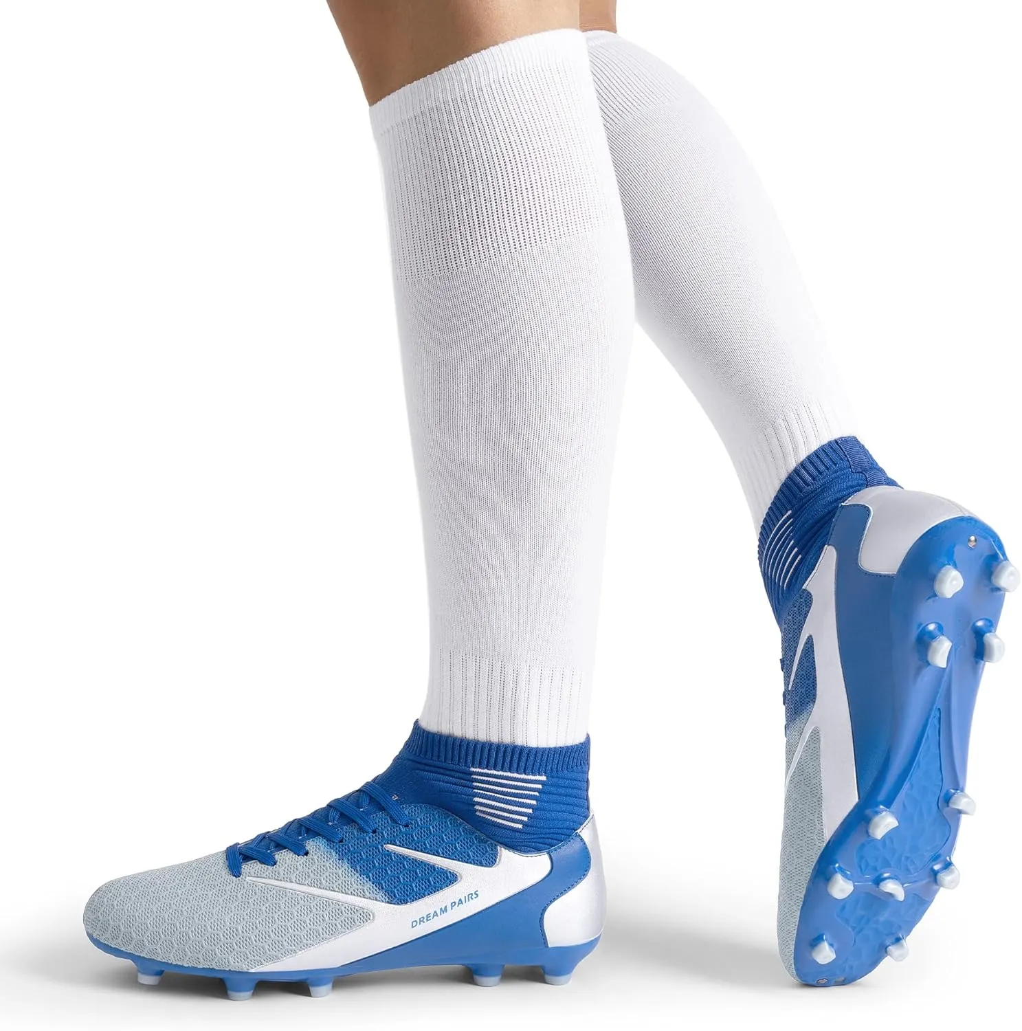 DREAM PAIRS Men's High-Tops Soccer Cleats Lace-Up Adult Football Shoes Lightweight Professional Athletic Training Soccer Shoes
