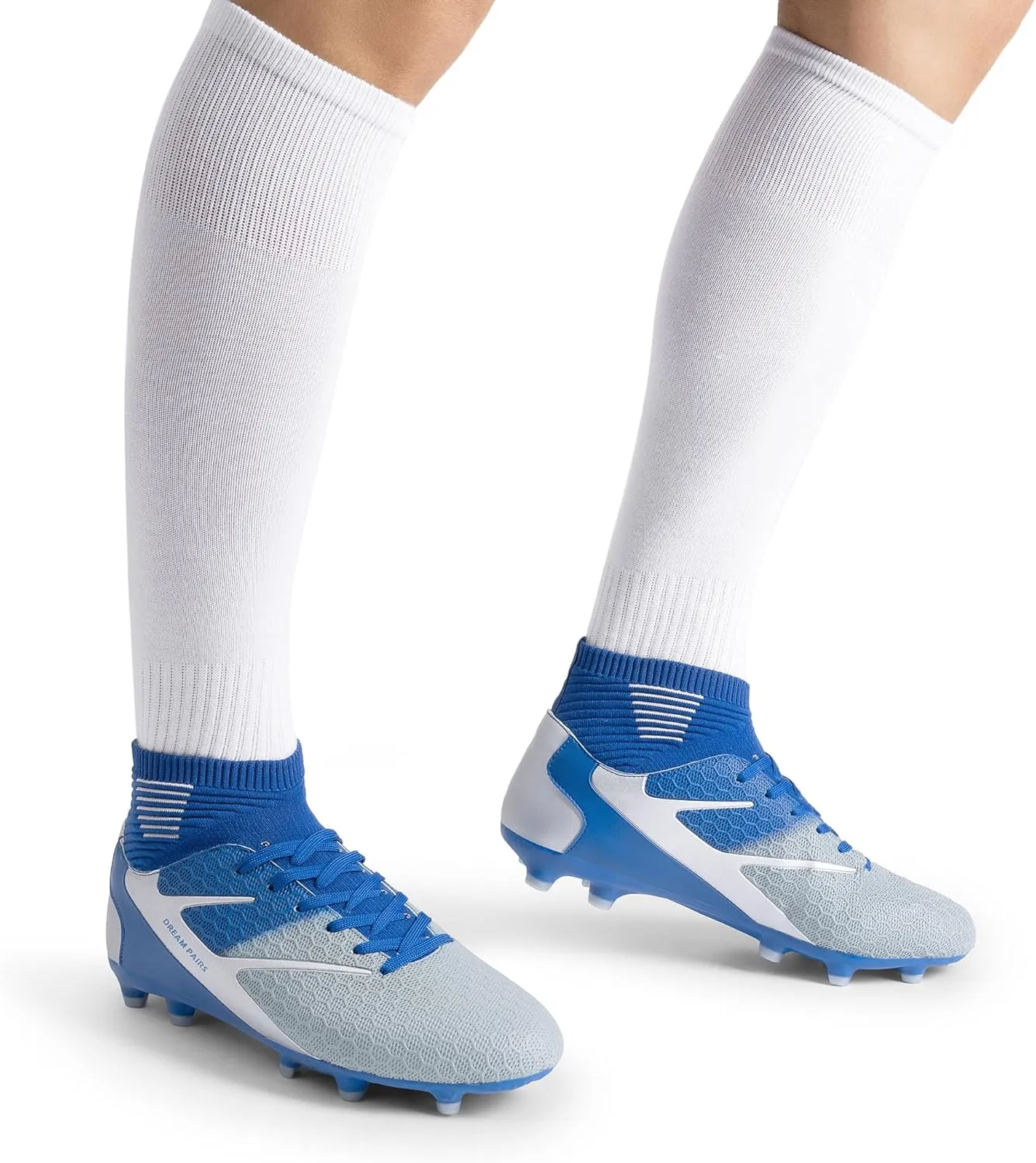 DREAM PAIRS Men's High-Tops Soccer Cleats Lace-Up Adult Football Shoes Lightweight Professional Athletic Training Soccer Shoes