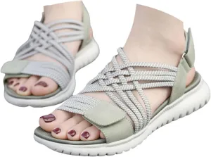 Eduavar Sandals for Women 2025 Flats Comfort Walking Beach Hiking Vacation Sandals with Arch Support Casual Summer Shoes
