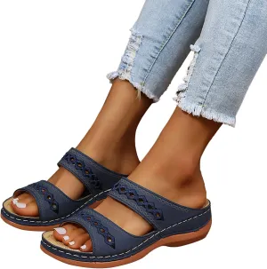 Eduavar Sandals Women Dressy Summer, Womens Sandals Dressy Fish Mouth Hollow Out Sandals Open Toe Comfy Sandals Shoes