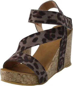 Eduavar Summer Sandals for Women, Sandals for Women Dressy Leather Wedge Platform Sandals Open Toe Sandals Shoes