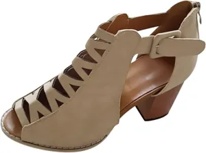 Eduavar Summer Sandals for Women, Sandals Women Fahsoin Aran Open Toe Heel Sandal Cut Out Boots Sandals with Ankle Strap