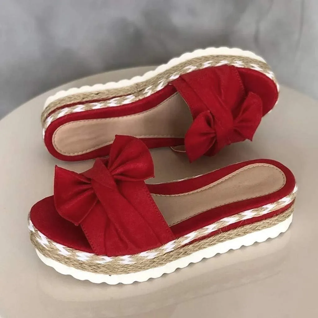 Eduavar Wedge Sandals for Women, Women's Sandals Summer Beach Sandals Floral Shoes Casual Ring Toe Flat Sandals