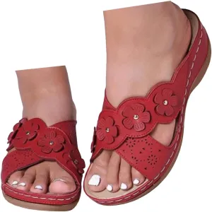 Eduavar Womens Sandals Orthopedic Summer Dressy Comfortable Sandals Arch Support Wedge Walking Sandals Non Slip Flip Flops