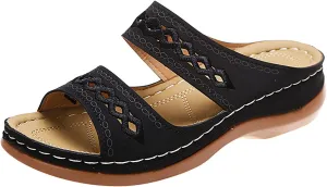 Eduavar Womens Sandals Summer Fashion Orthotic Soft Slip On Comfortable Athletic Yoga Mat Cushion Sandals Dressy Beach Shoes