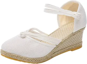 Eduavar Womens Sandals Summer Wedge Orthopedic Sandals with Arch Support Closed Toe Platform Ankle Strap Beach Walking Shoes