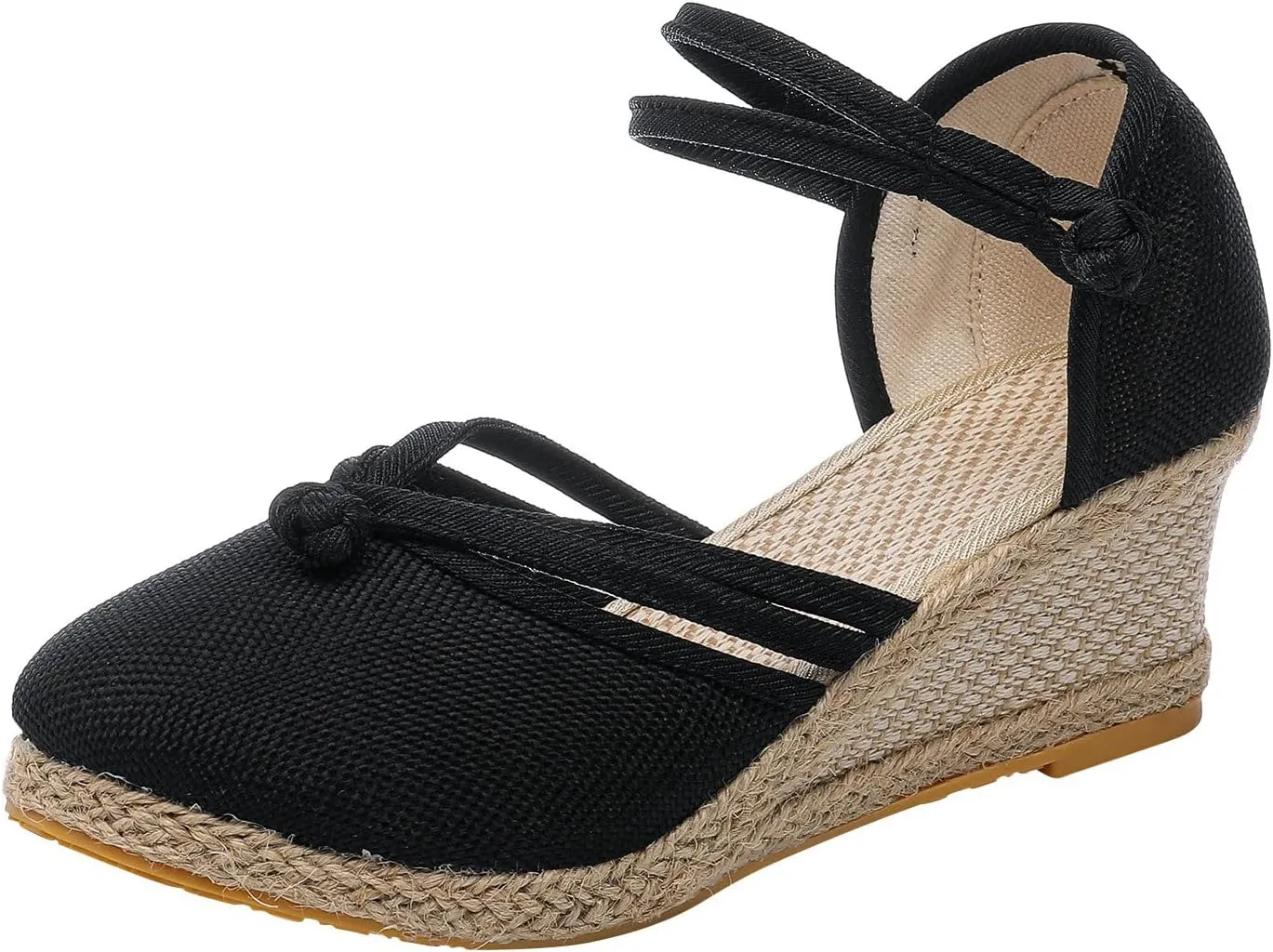 Eduavar Womens Sandals Summer Wedge Orthopedic Sandals with Arch Support Closed Toe Platform Ankle Strap Beach Walking Shoes