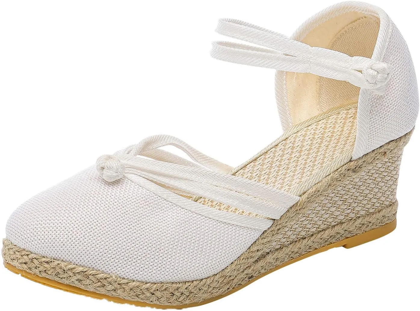 Eduavar Womens Sandals Summer Wedge Orthopedic Sandals with Arch Support Closed Toe Platform Ankle Strap Beach Walking Shoes