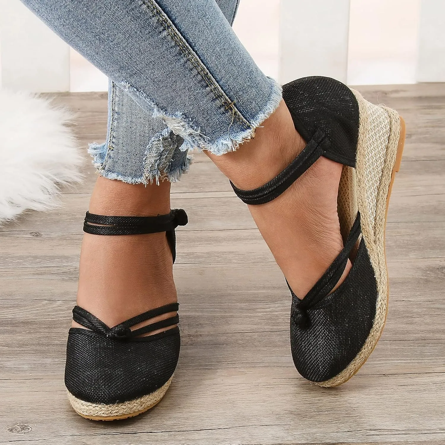 Eduavar Womens Sandals Summer Wedge Orthopedic Sandals with Arch Support Closed Toe Platform Ankle Strap Beach Walking Shoes
