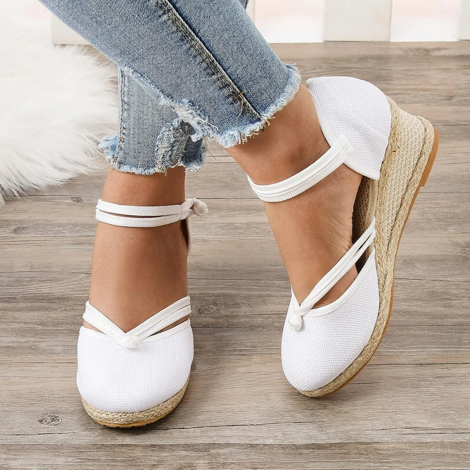 Eduavar Womens Sandals Summer Wedge Orthopedic Sandals with Arch Support Closed Toe Platform Ankle Strap Beach Walking Shoes