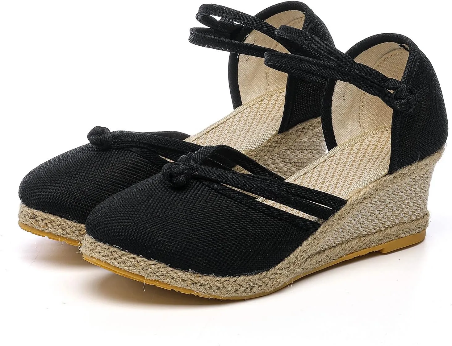 Eduavar Womens Sandals Summer Wedge Orthopedic Sandals with Arch Support Closed Toe Platform Ankle Strap Beach Walking Shoes