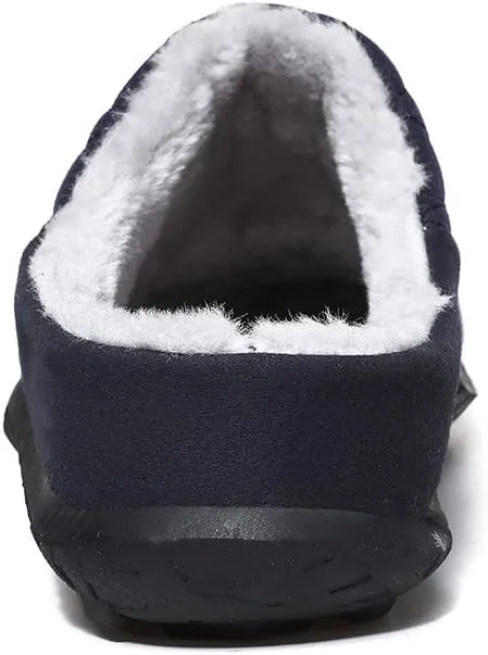 FolHaoth Mens Cozy Slippers Waterproof Oxford Cloth Arch Support House slippers Soft Warm Non-slip Indoor Outdoor Shoes