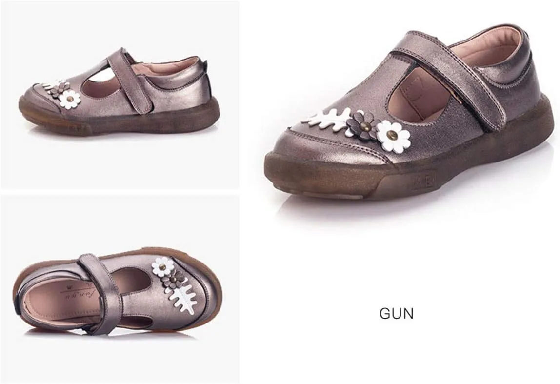 Genuine Leather Girls Mary Jane Shoes Round Toe Little Girls Party Dress Princess Casual Flats Shoes