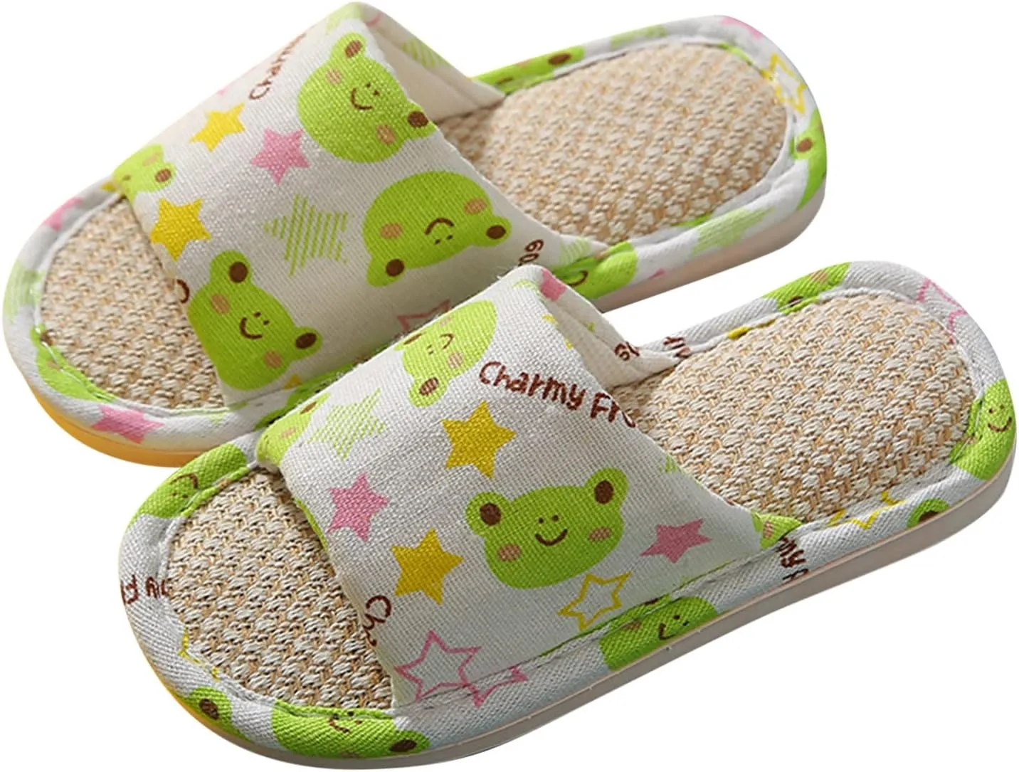 Girl Slippers Size 9 Toddler House Slippers For Boys Open Toe Cotton Linen Comfort Kids Dog Slippers for Girls