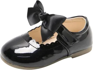 Girls Dress Leather Shoes Bow Princess Flat Adorable Shoes for Toddler/Little/Big Kids Wedding Church
