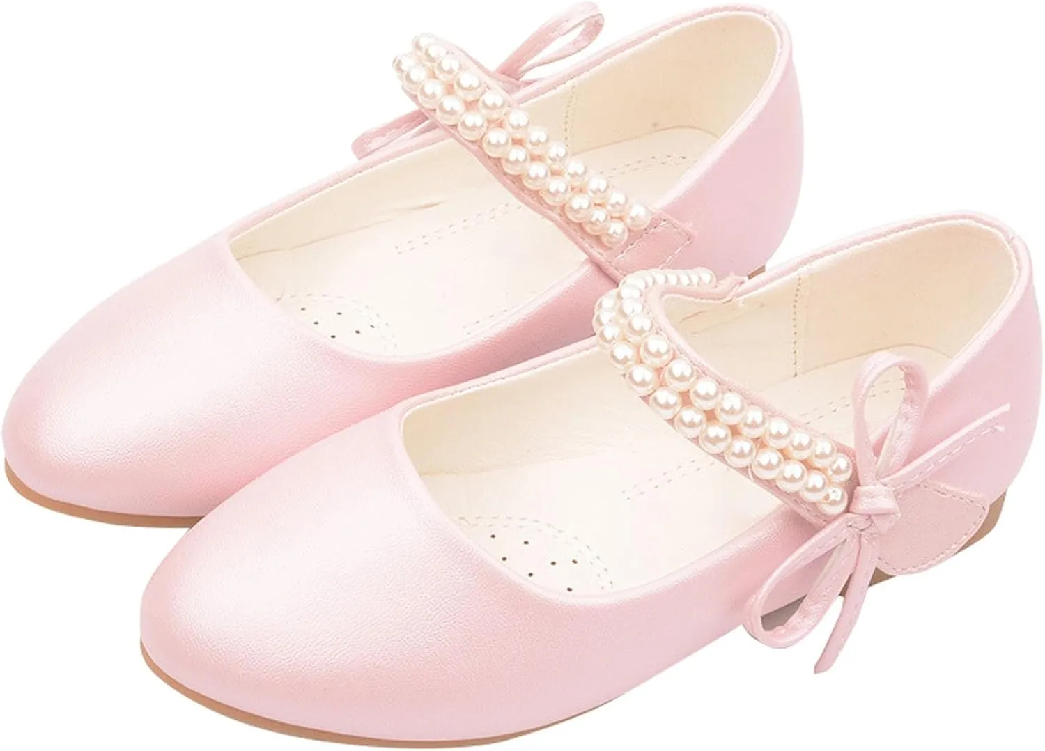 Girls Dress Mary Jane Pearl Ballet Soft Sole Flat Toddler/Big Kids Wedding Party School Princess Flower Shoes