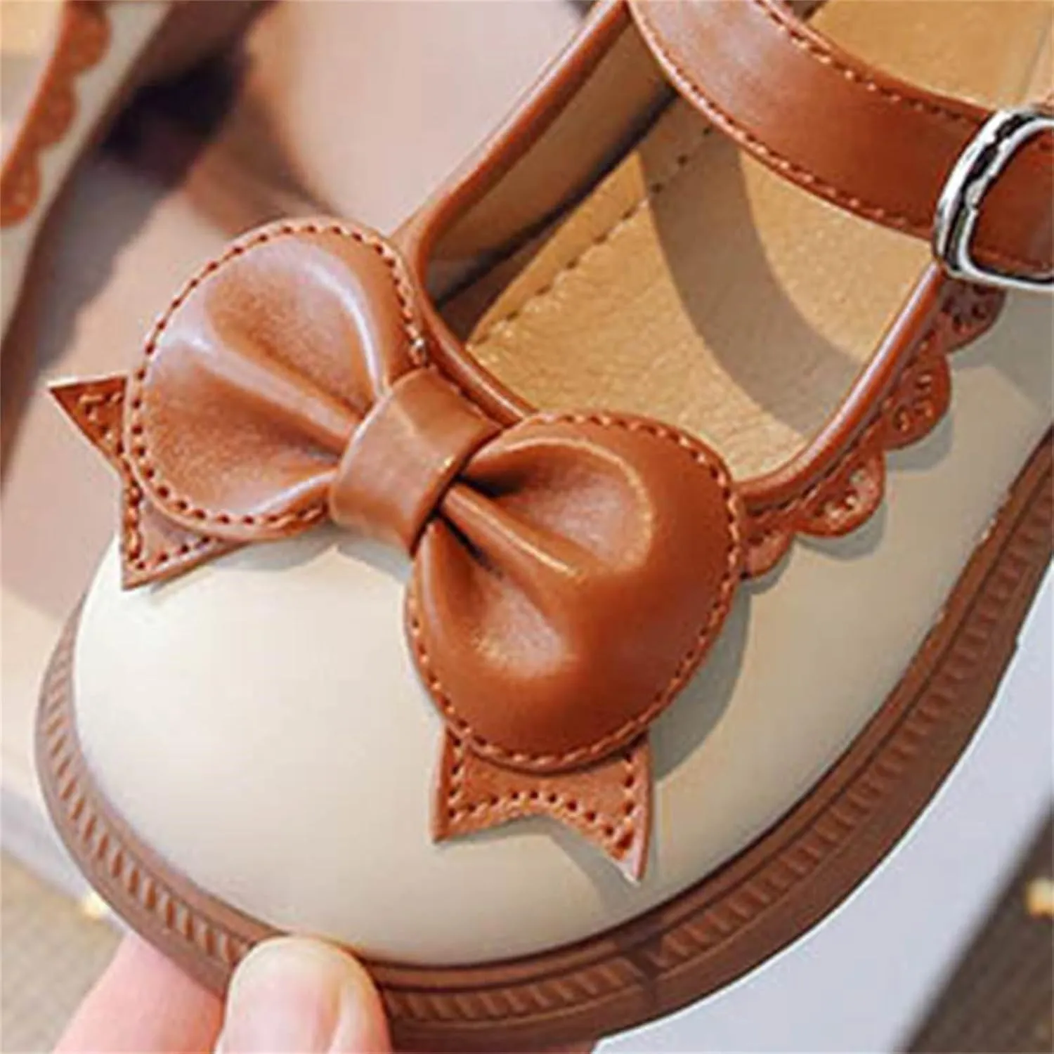 Girls Dress Shoes Cute Bow Mary Jane Shoes Ballerina With Satin Ankle Tie For Wedding preemie baby girls clothes