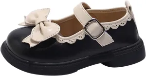 Girls Dress Shoes Cute Bow Mary Jane Shoes Ballerina With Satin Ankle Tie For Wedding preemie baby girls clothes