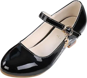 Girls Low Heels Dress Shoes with Ankle Strap Mary Jane School Wedding Pary Pump Shoes for Girl Sneaker 10