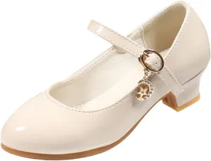 Girls Low Heels Dress Shoes with Ankle Strap Mary Jane School Wedding Pary Pump Shoes for Girl Sneaker 10