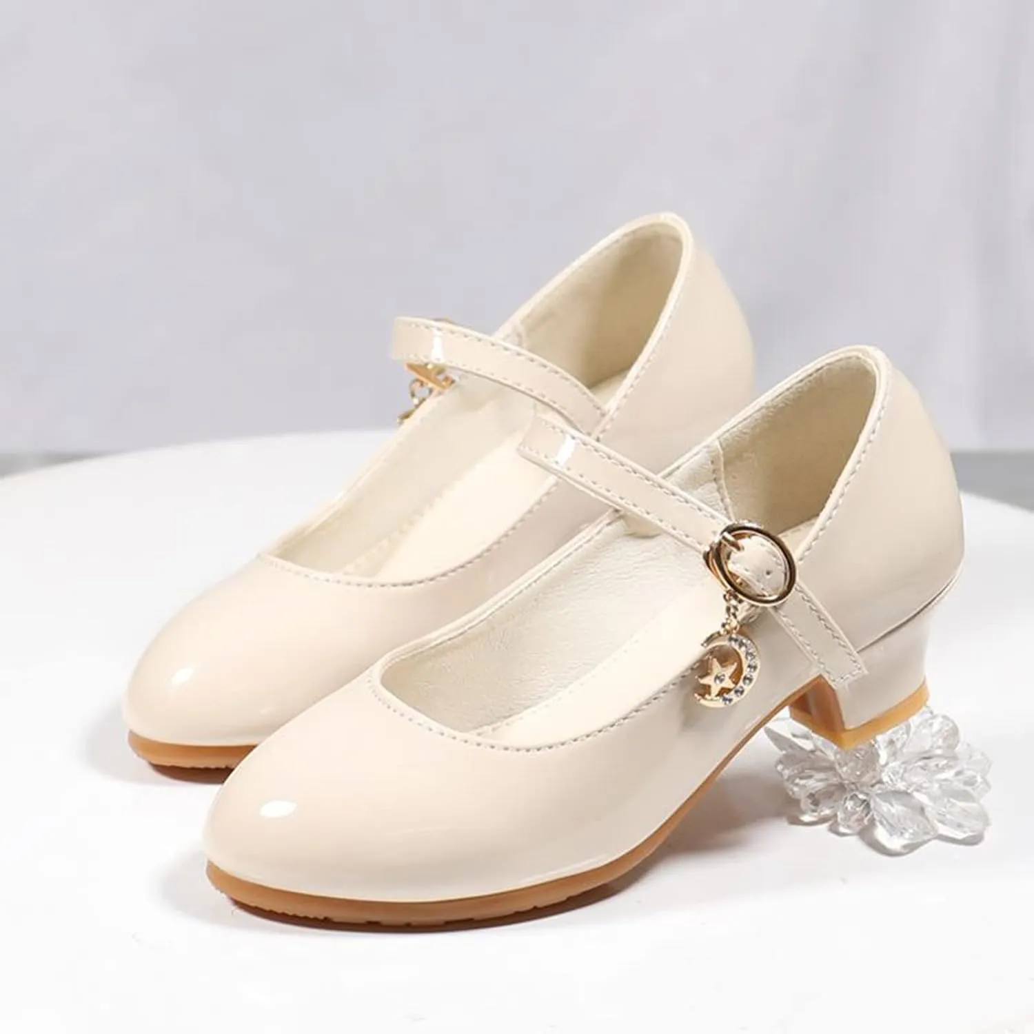 Girls Low Heels Dress Shoes with Ankle Strap Mary Jane School Wedding Pary Pump Shoes for Girl Sneaker 10