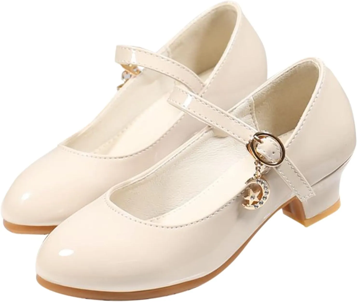 Girls Low Heels Dress Shoes with Ankle Strap Mary Jane School Wedding Pary Pump Shoes for Girl Sneaker 10