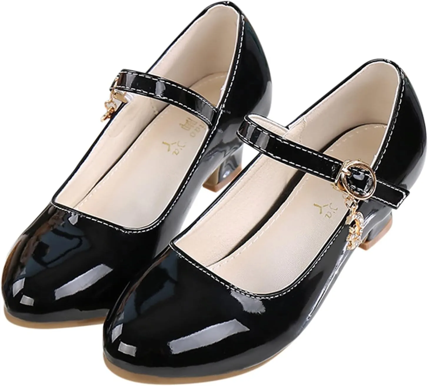 Girls Low Heels Dress Shoes with Ankle Strap Mary Jane School Wedding Pary Pump Shoes for Girl Sneaker 10