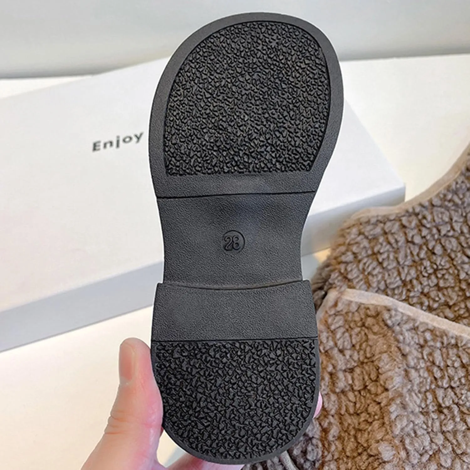 Girl's Platform Loafers Slip On Chunky Heel Leather Flat?? Round Toe School ??niform Dress Shoes with Metal Buckle