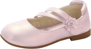 Girls Toddler Mary Jane Flat Low Heel Flower Wedding Party Pump Dress Shoes Ballerina Flat for School Party?